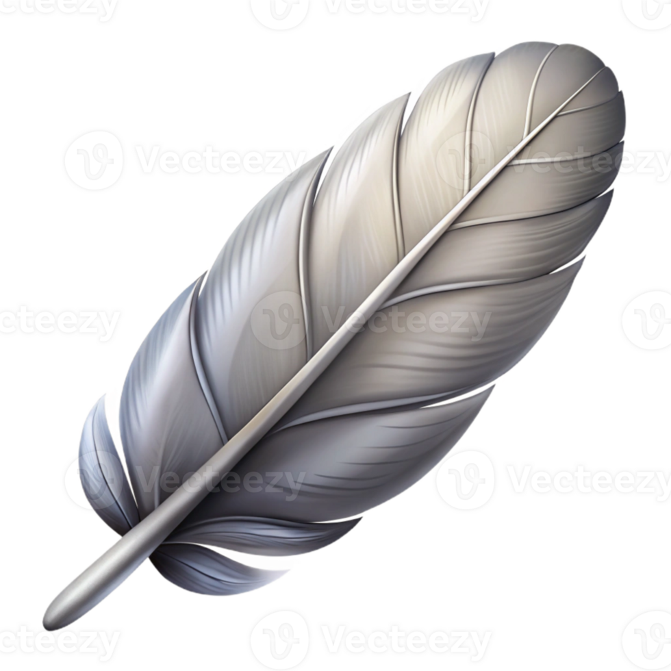 vibrant minimalist Duster Feather Soft Gray Cutout high resolution png