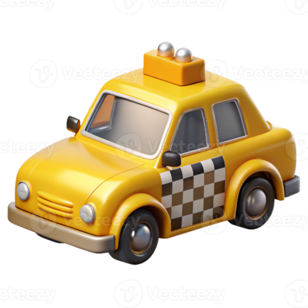 impressive rustic Taxi Cab Yellow Checkered Pattern Isolated Background authentic png