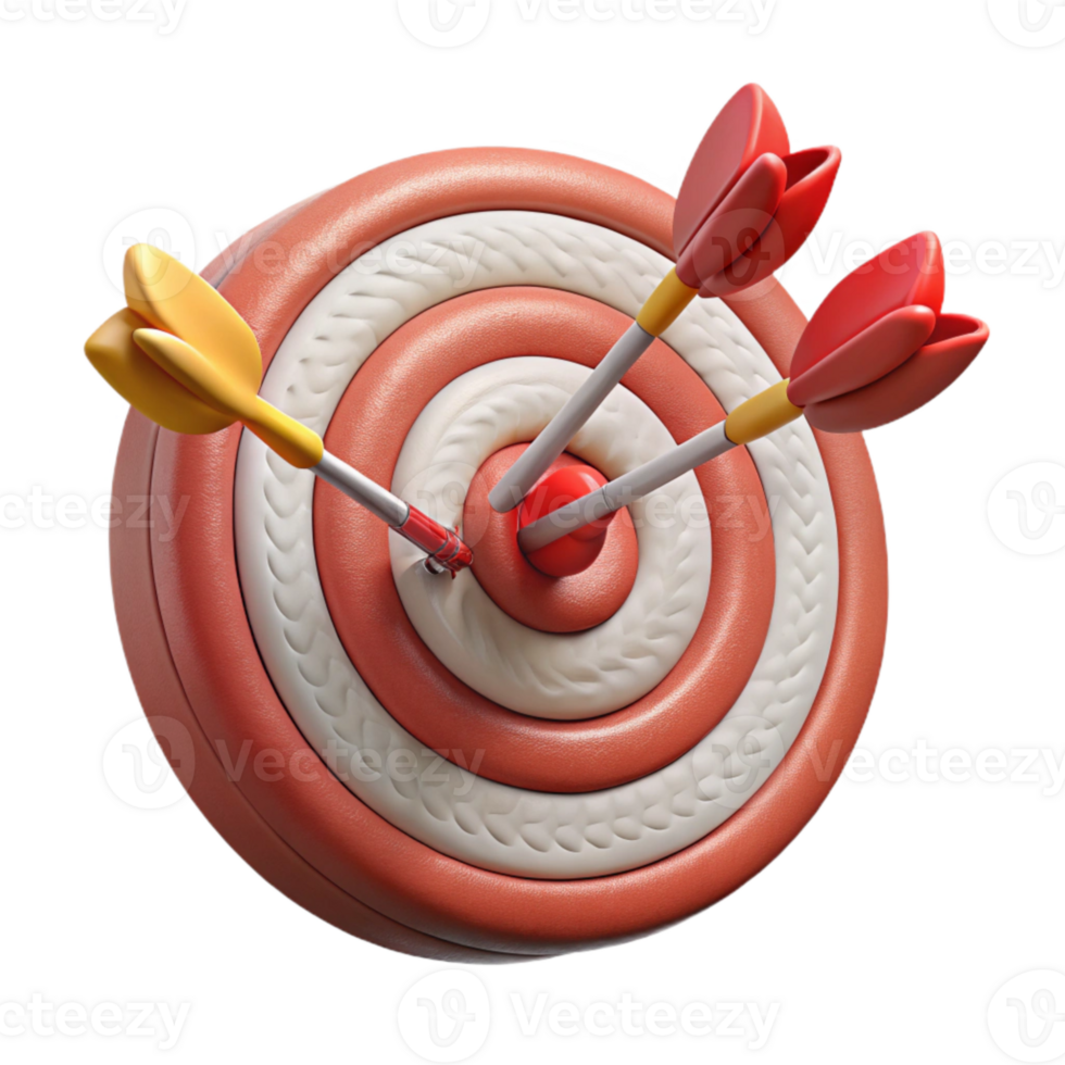 extraordinary vintage Target with Multiple Arrows Hitting Center Isolated premium png