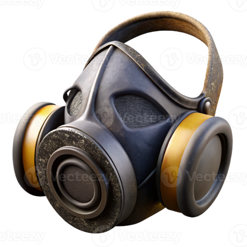 impressive abstract Dust Mask Black Filtering Respirator Transparent Background high resolution png