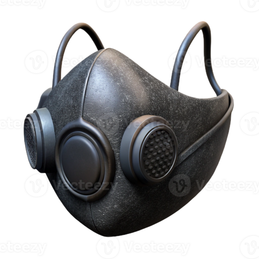 vibrant contemporary Dust Mask Black Isolated with Transparent Background premium png