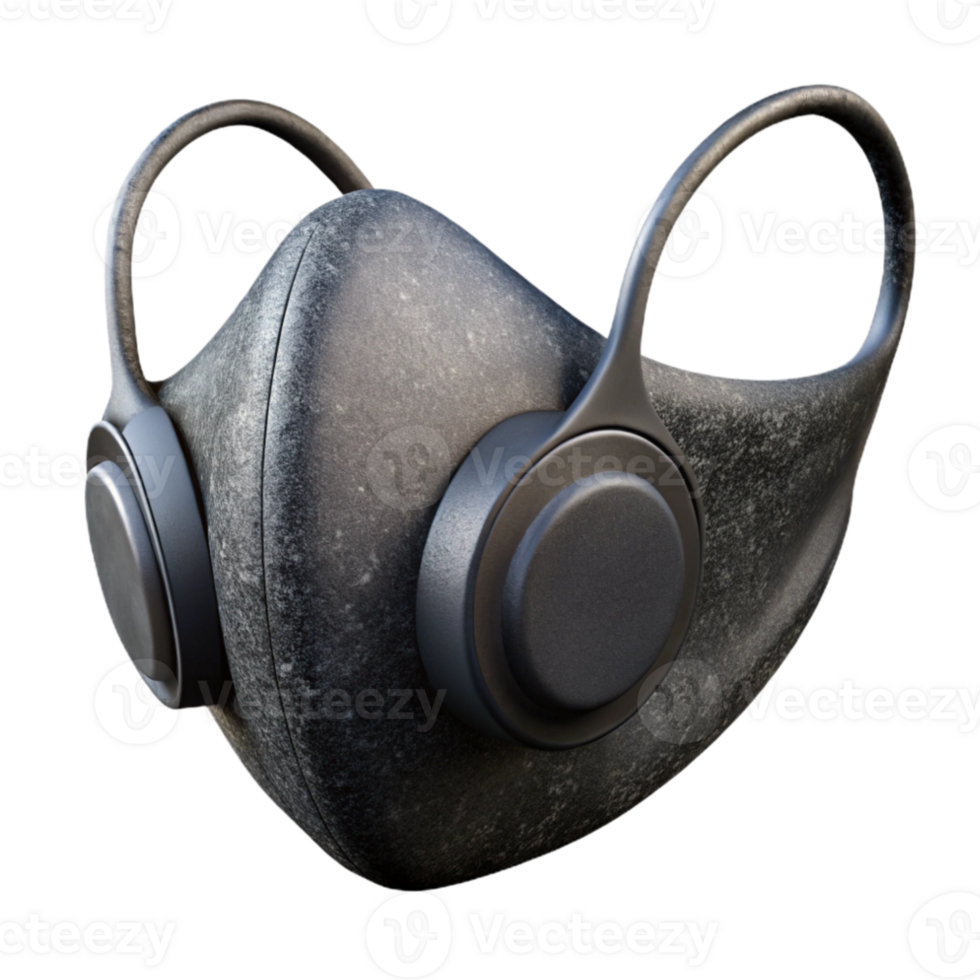 serene creative Dust Mask Black Isolated with Transparent Background detailed png