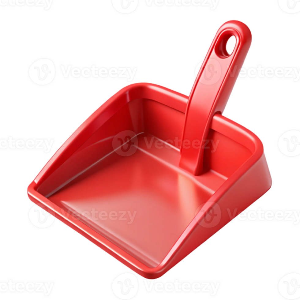 dramatic artistic Dustpan Plastic Red Isolated on Transparent Background genuine png