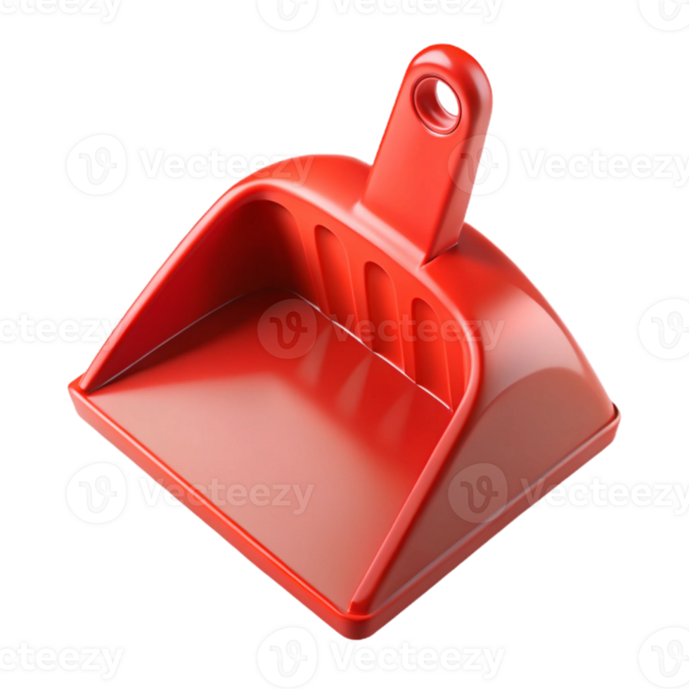 serene vintage Dustpan Plastic Red Isolated on Transparent Background high quality png