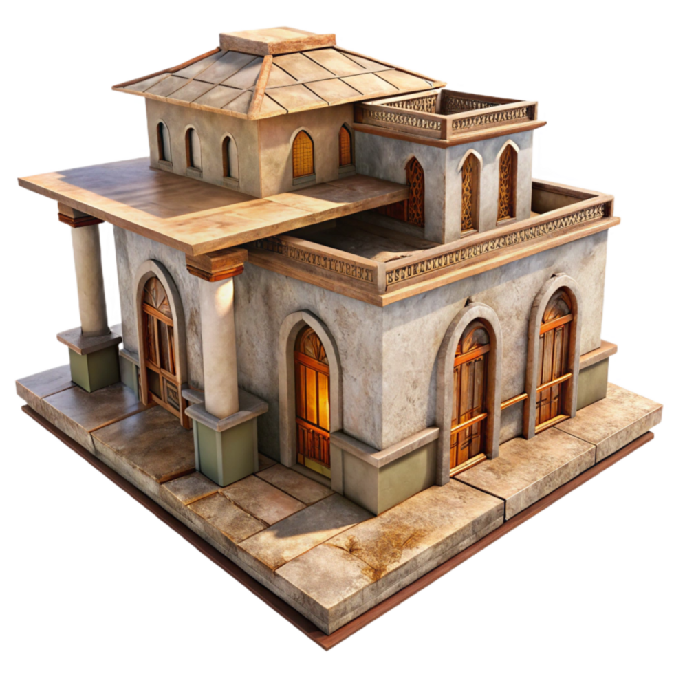 dramatic classic D Virtual Architecture Model Transparent Background authentic png