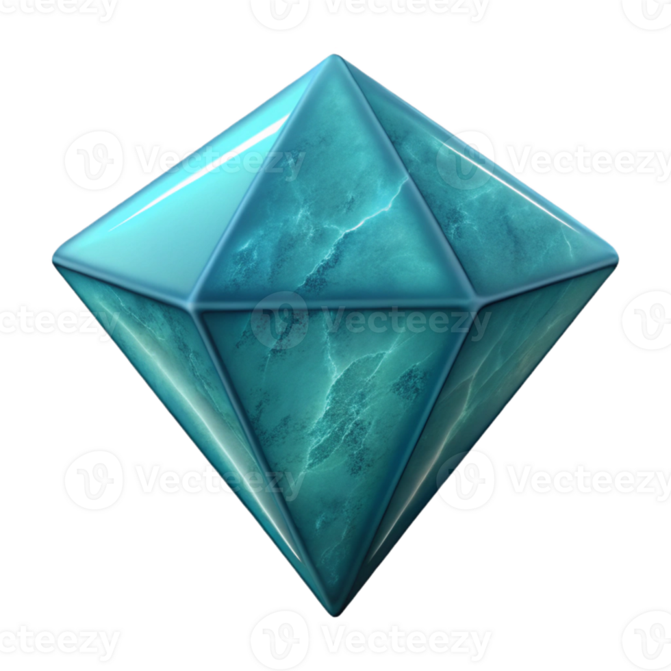 beautiful abstract Teal Diamond Shape with Transparent Background Cutout original png