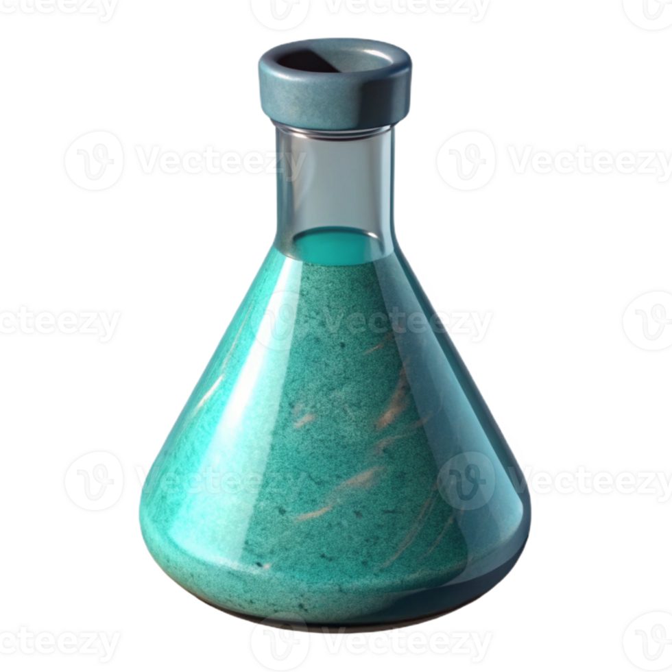extraordinary classic Teal Erlenmeyer Flask Laboratory Glassware Isolated authentic png