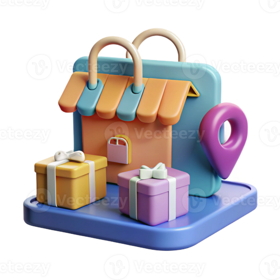 beautiful artistic D Virtual Shopping Experience Cutout high quality png