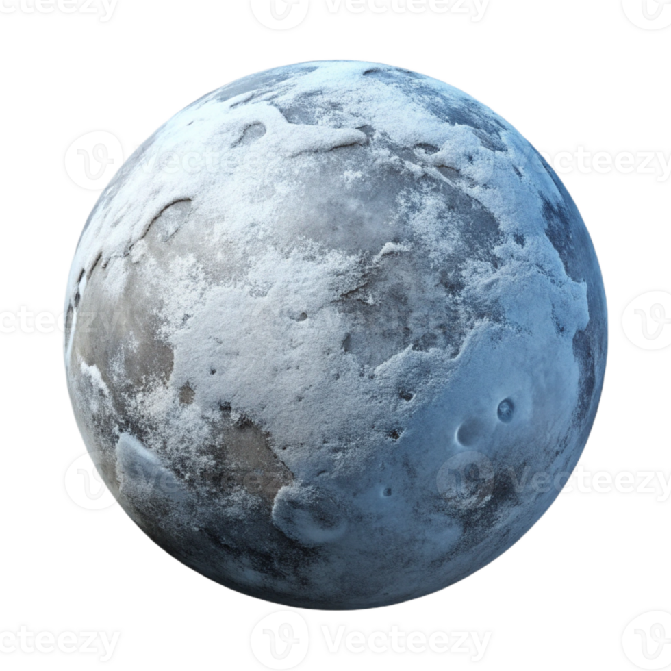 magnificent minimalist Dwarf Planet Cutout with Icy Surface high quality png