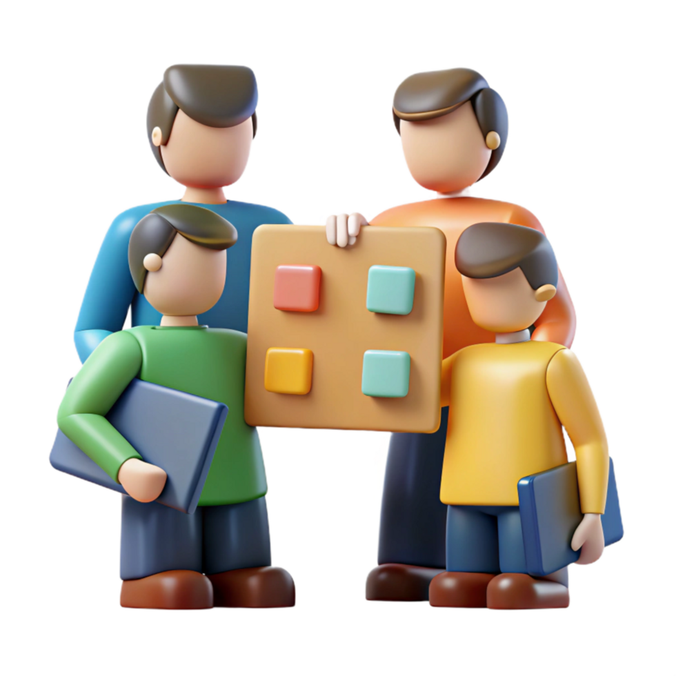 elegant abstract Team Brainstorming with Sticky Notes Transparent genuine png
