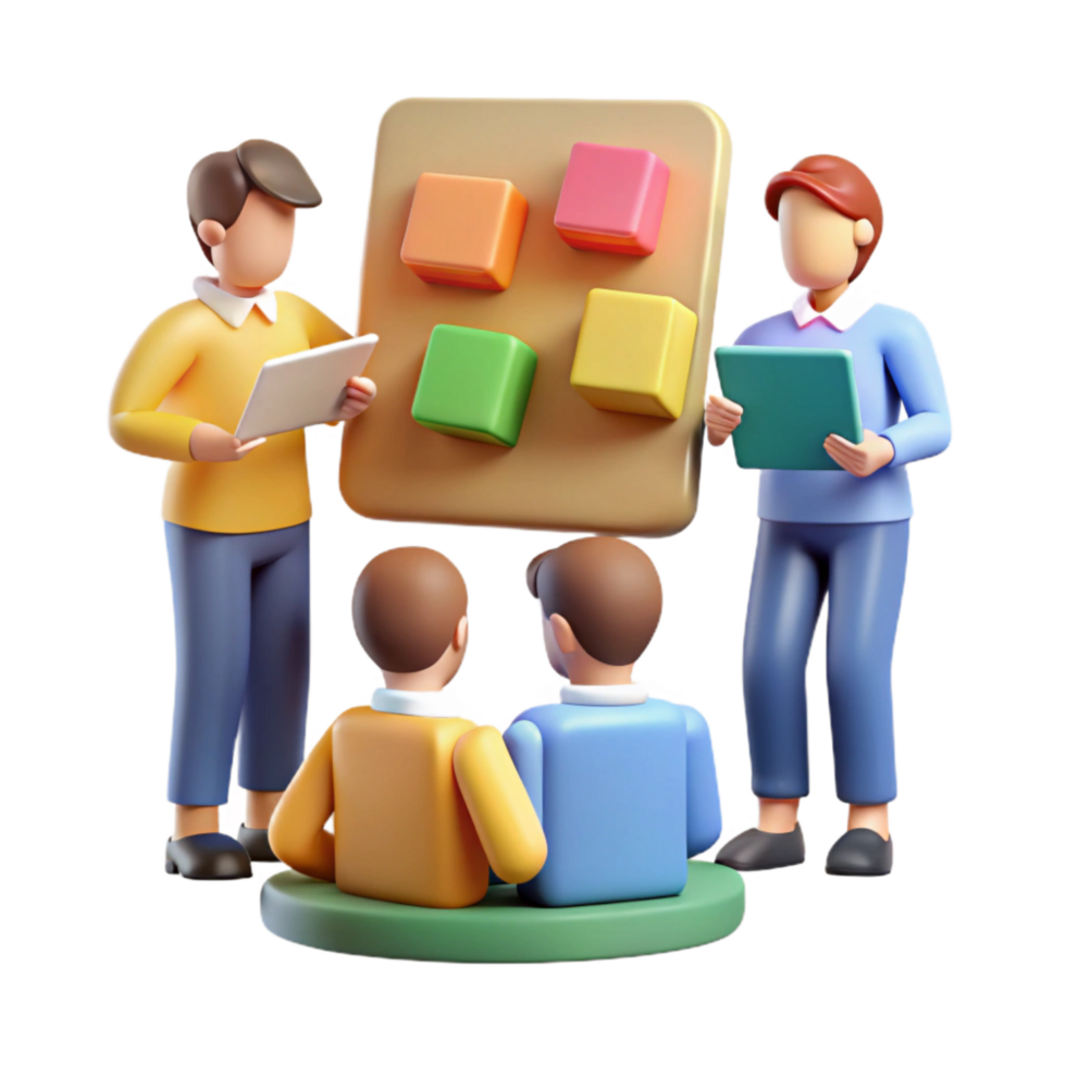 dramatic abstract Team Brainstorming with Sticky Notes Transparent png