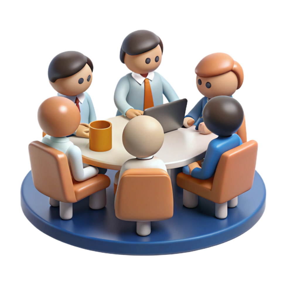 vibrant modern Team Collaboration Meeting with Transparent Background authentic png