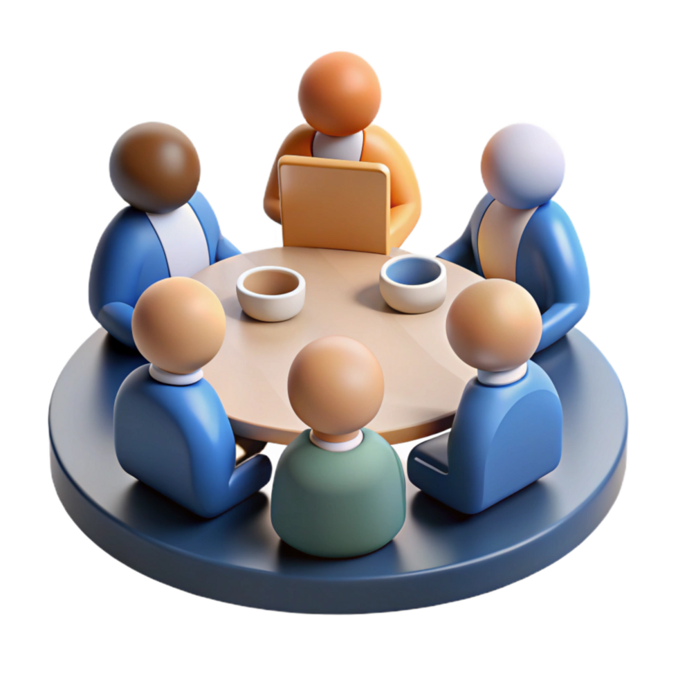 vibrant classic Team Collaboration Meeting with Transparent Background authentic png
