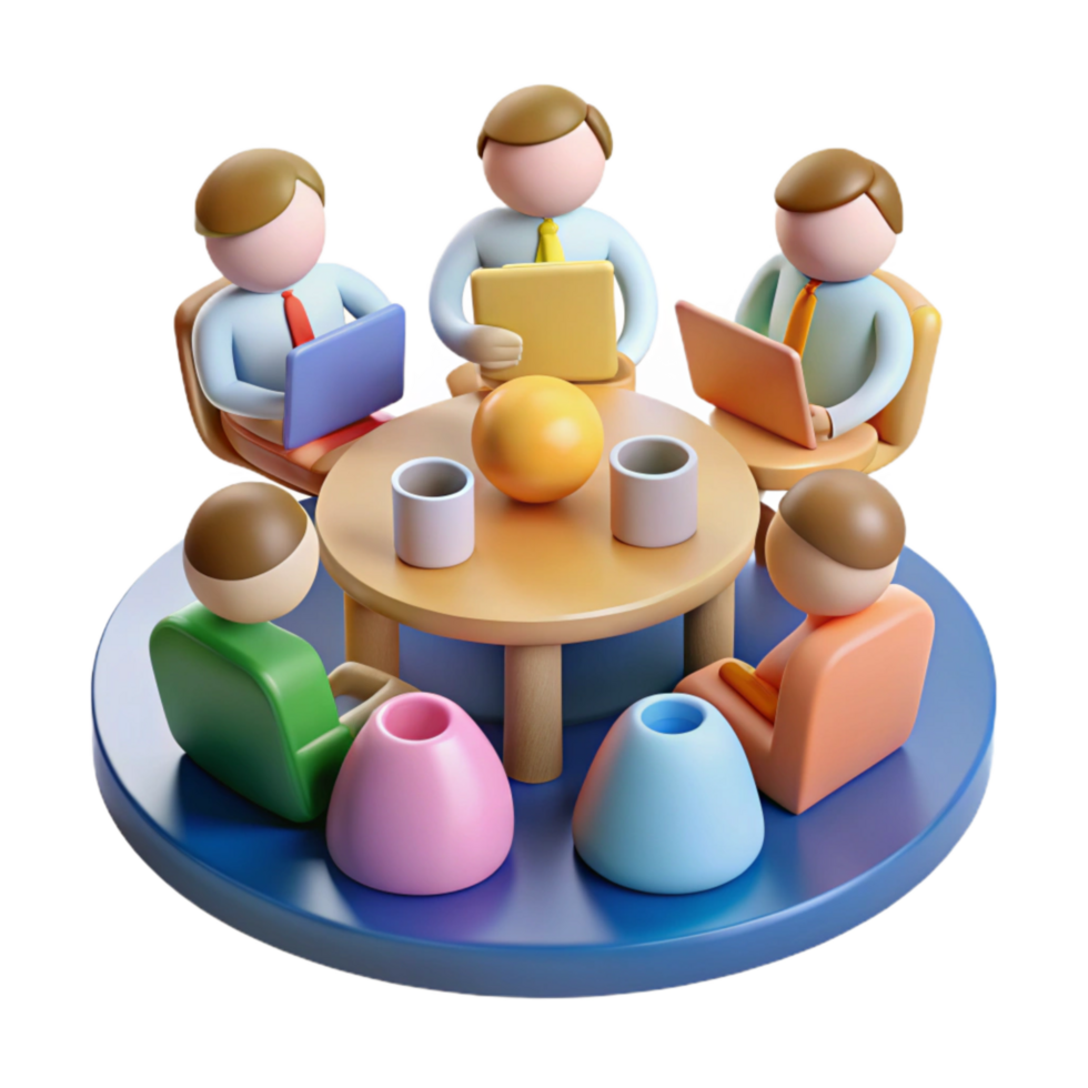 vibrant creative Team Collaboration Meeting with Transparent Background genuine png