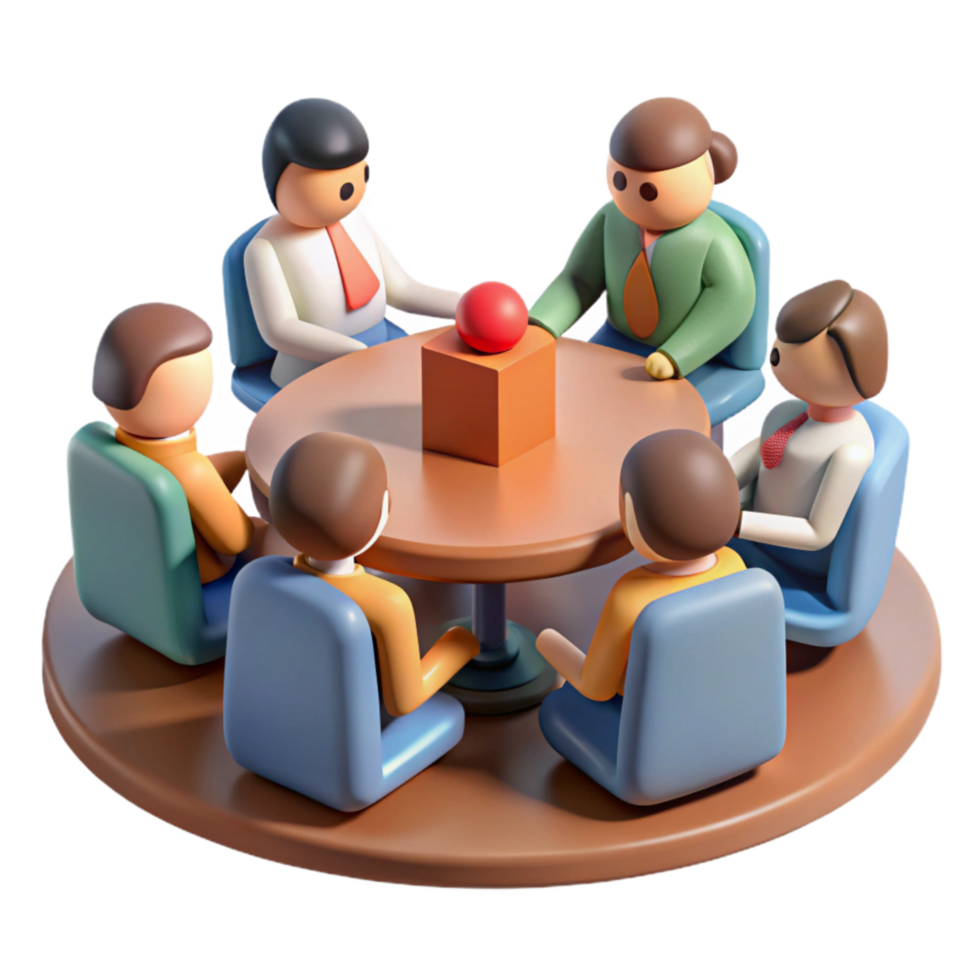 extraordinary vintage Team Collaboration Meeting with Transparent Background premium png