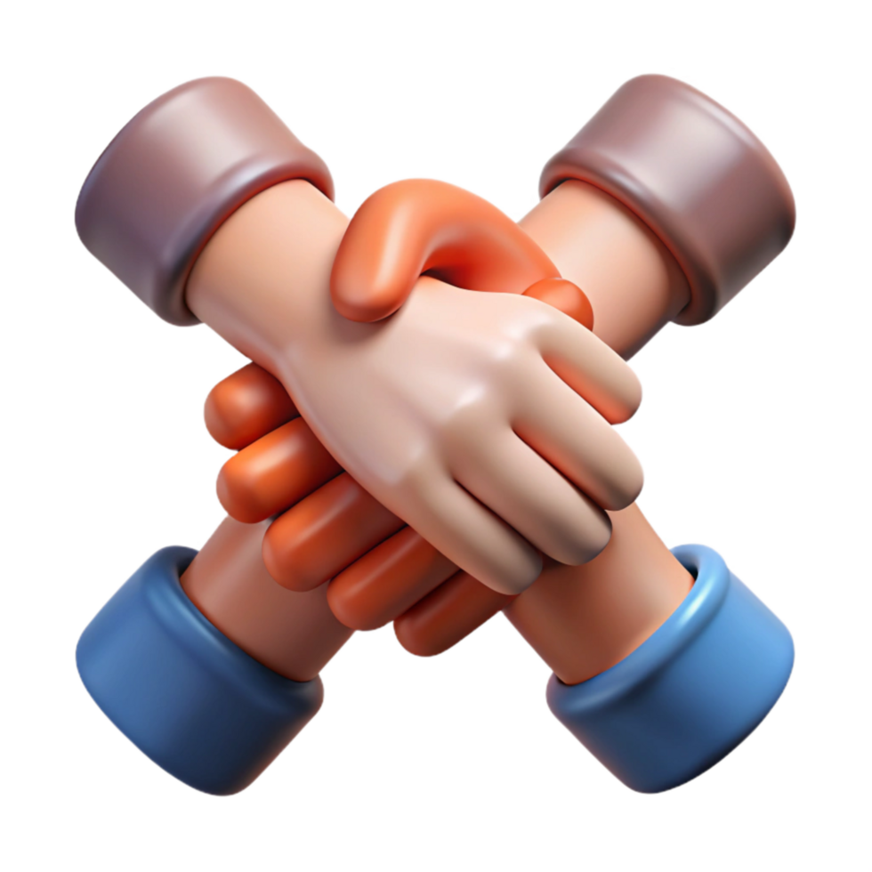 magnificent minimalist Teamwork Hands Joined Together Isolated Element authentic png