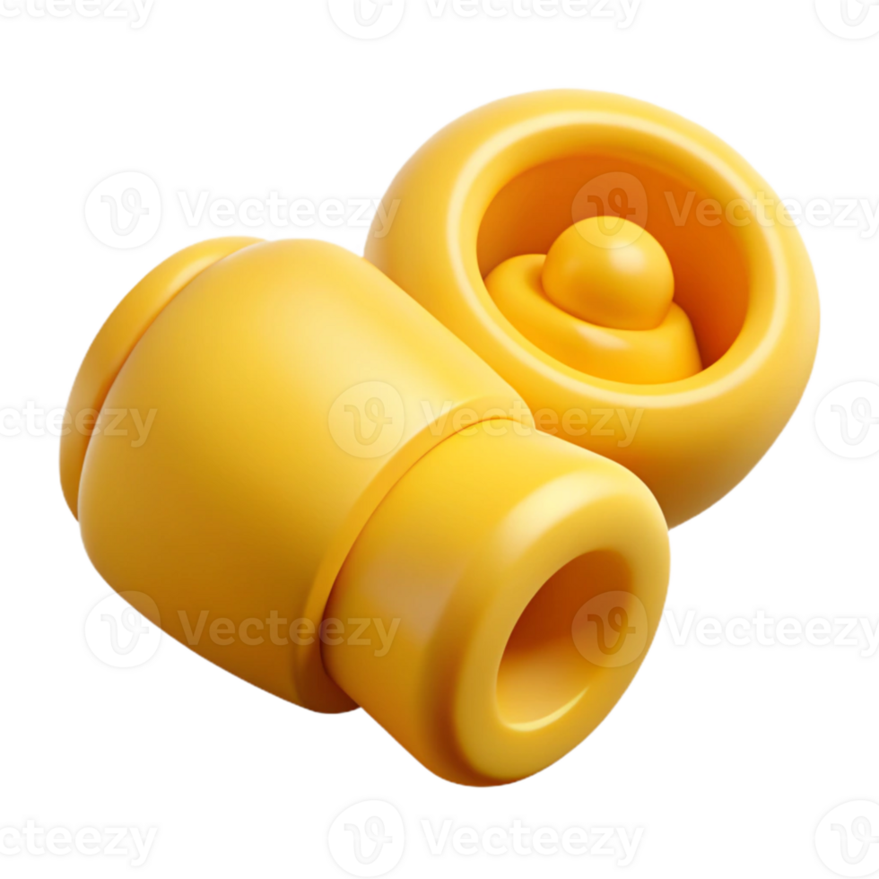 elegant abstract Ear Plugs Foam Bright Yellow Cutout detailed png