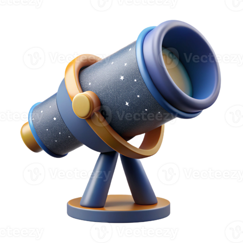 vibrant abstract Telescope Aimed at Stars Night Sky Cutout Element high resolution png