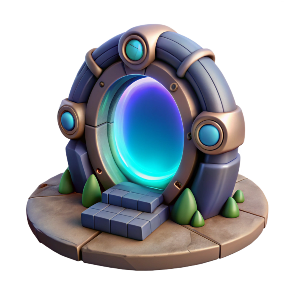 vibrant vintage Teleportation Portal Illustration Isolated Transparent Background original png