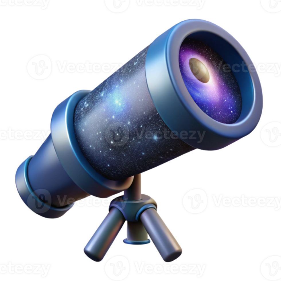 serene traditional Telescope Observing Distant Galaxy Isolated Element premium png