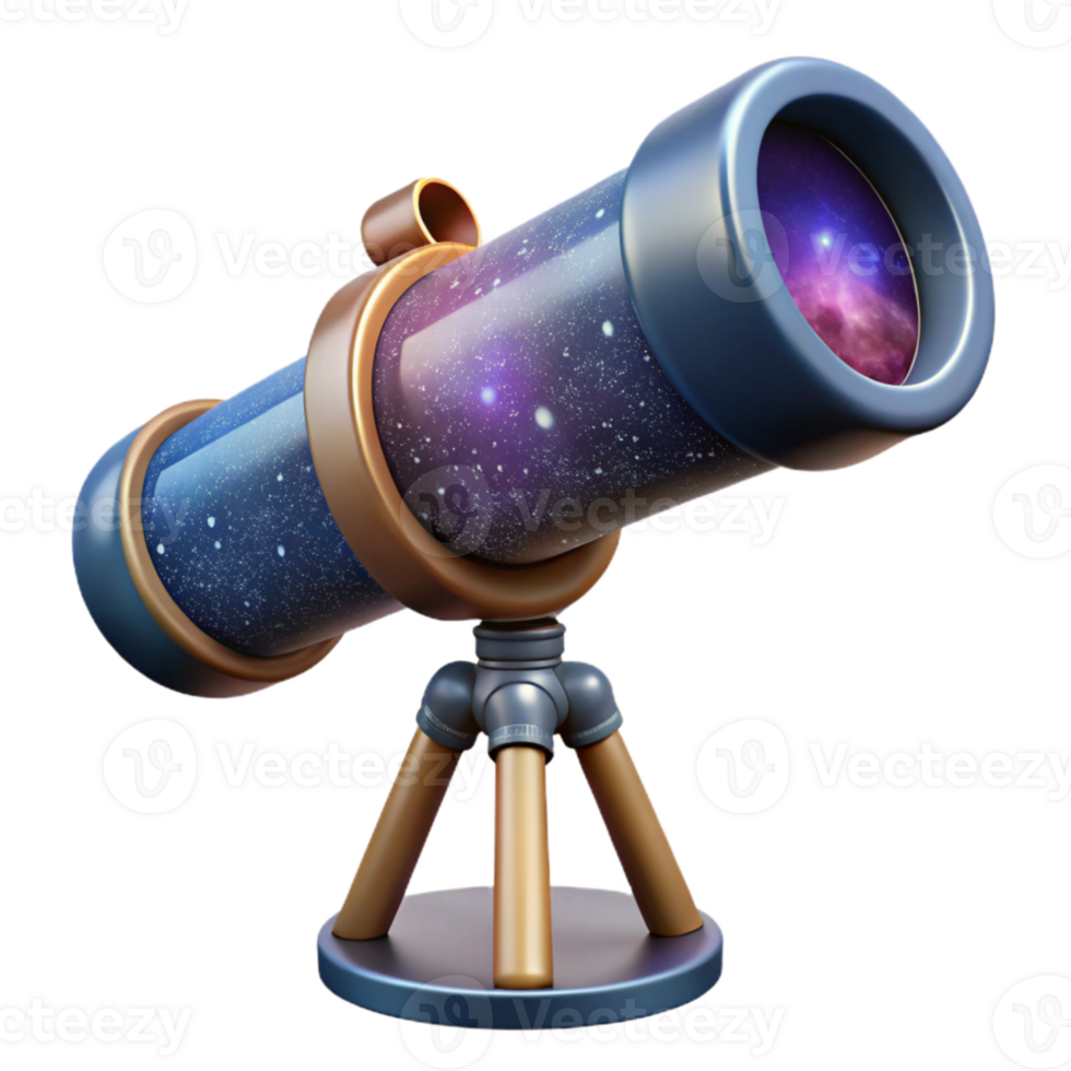 dramatic artistic Telescope Observing Distant Galaxy Isolated Element detailed png