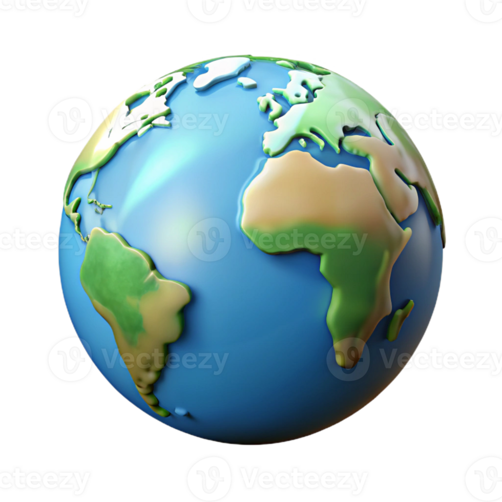 serene artistic Earth Globe Isolated on Transparent Background premium png