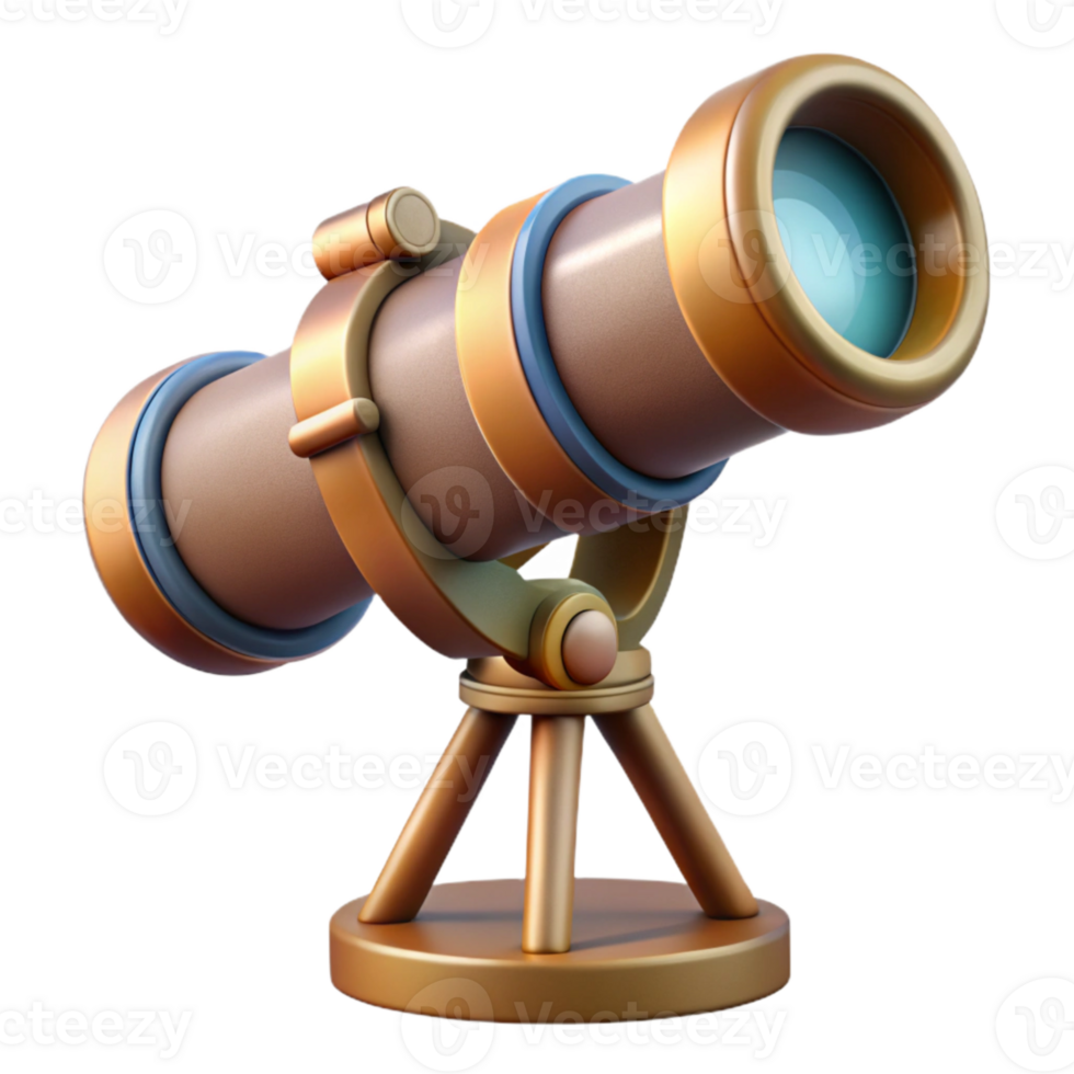 magnificent minimalist Telescope with Mount Side View Isolated Cutout premium png