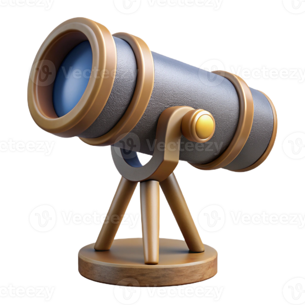 magnificent artistic Telescope with Mount Side View Isolated Cutout high quality png