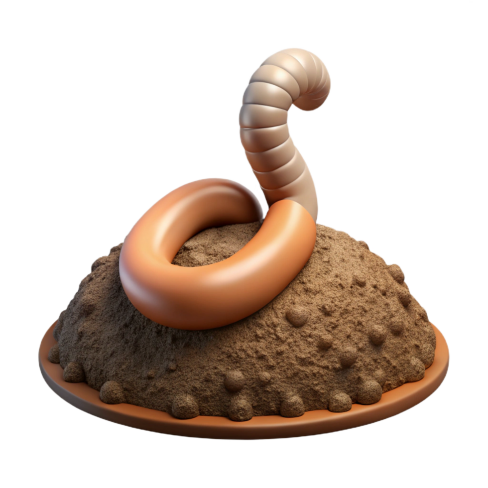 magnificent artistic Earthworm in Soil Isolated high quality png