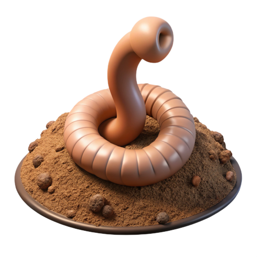 impressive rustic Earthworm in Soil Isolated detailed png