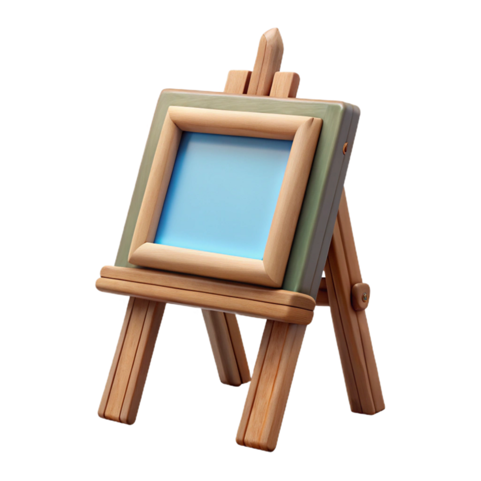 dramatic modern Easel Wooden Frame Transparent Background exclusive png
