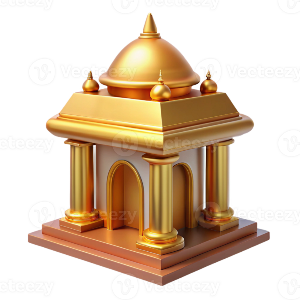 extraordinary abstract Temple with Golden Roof Transparent Background premium png