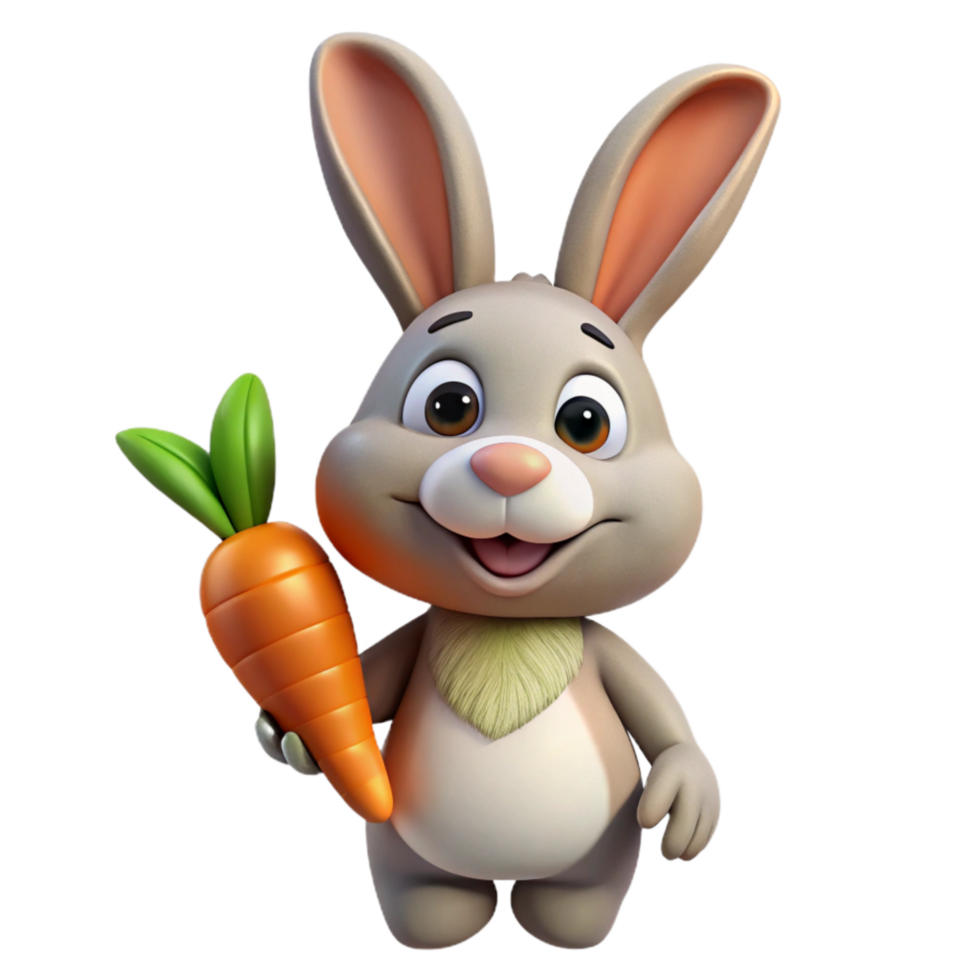 vibrant traditional Easter Bunny with Carrot Transparent Background authentic png