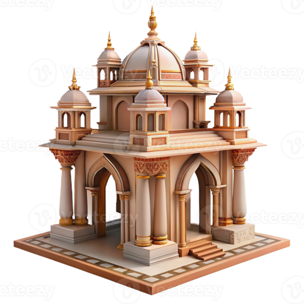 magnificent contemporary Temple with Ornate Decorations and Gold Accents Transparent png