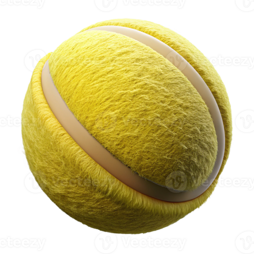 serene modern Tennis Ball Yellow Fuzzy Isolated Element detailed png