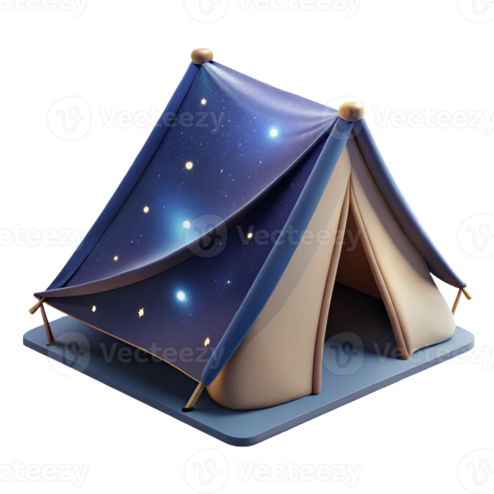wonderful artistic Tent Under Starry Night Sky Transparent Background original png