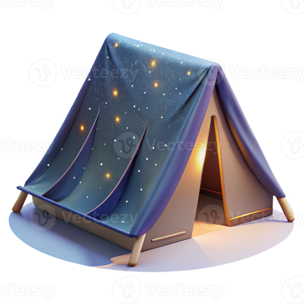 impressive creative Tent Under Starry Night Sky Transparent Background authentic png