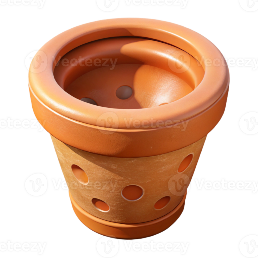 magnificent minimalist Terracotta Flower Pot with Drainage Holes Transparent authentic png