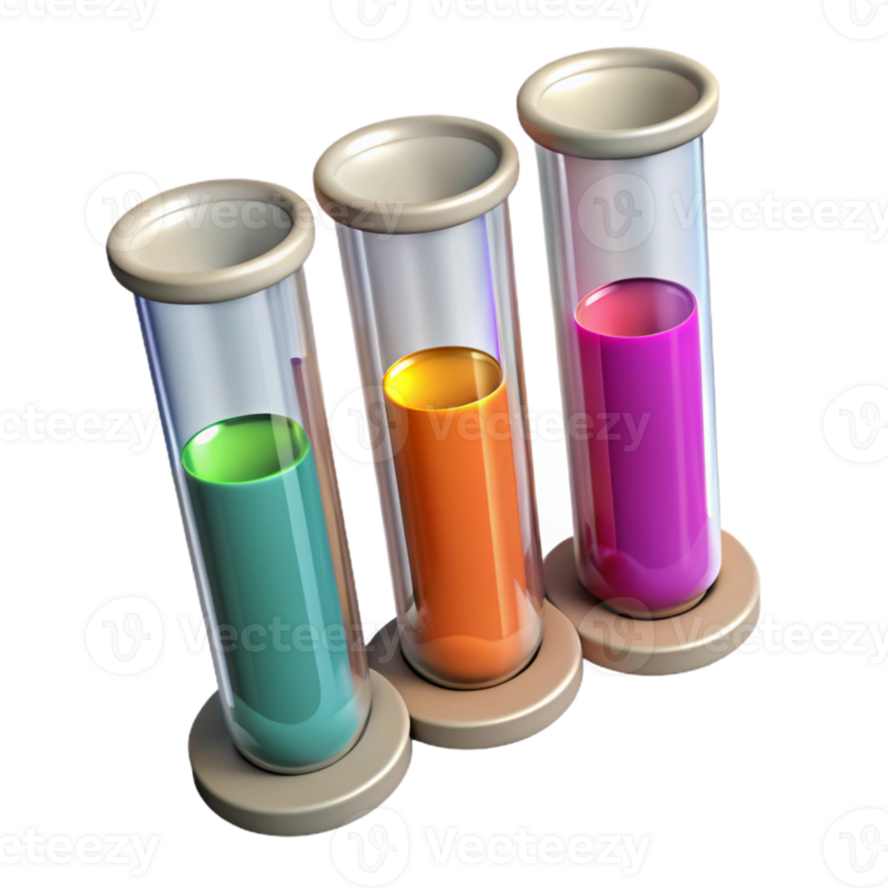 stunning vintage Test Tubes with Colorful Liquids Isolated on Transparent Background authentic png