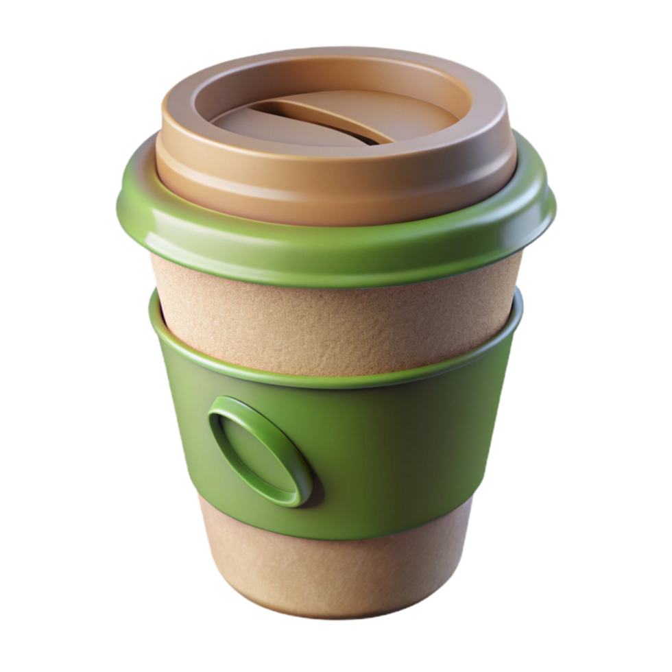 elegant contemporary Eco Friendly Coffee Cup with Lid Isolated on Transparent Background exclusive png