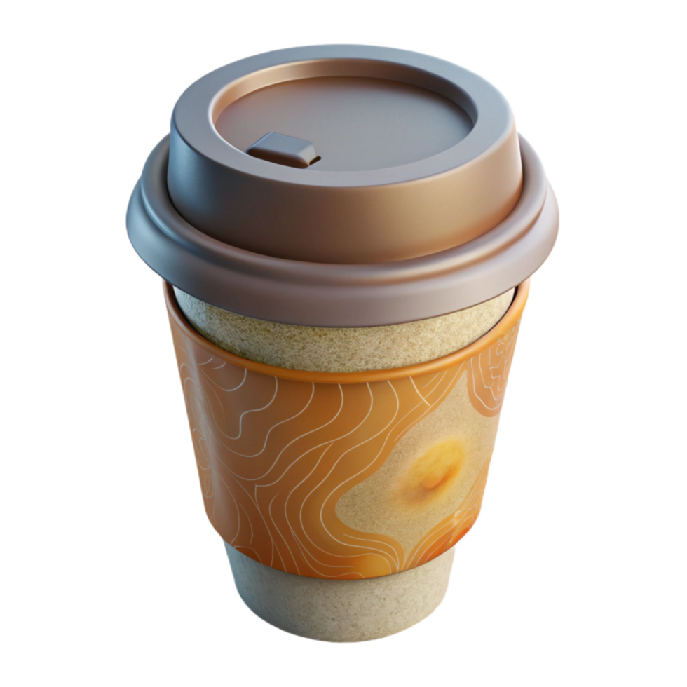 stunning artistic Eco Friendly Coffee Cup with Lid Isolated on Transparent Background exclusive png