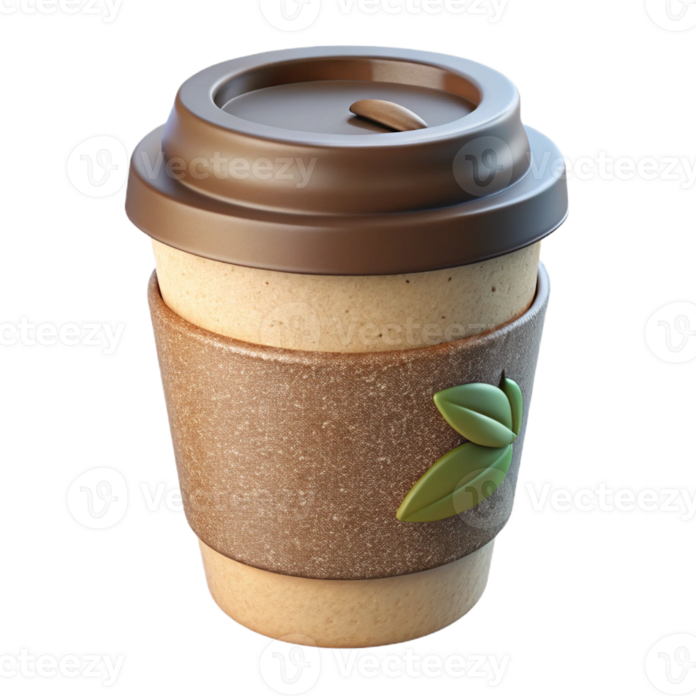 wonderful vintage Eco Friendly Coffee Cup with Lid Isolated on Transparent Background authentic png