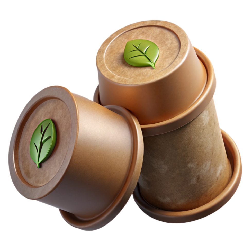 beautiful creative Eco Friendly Coffee Pods Compostable Isolated premium png
