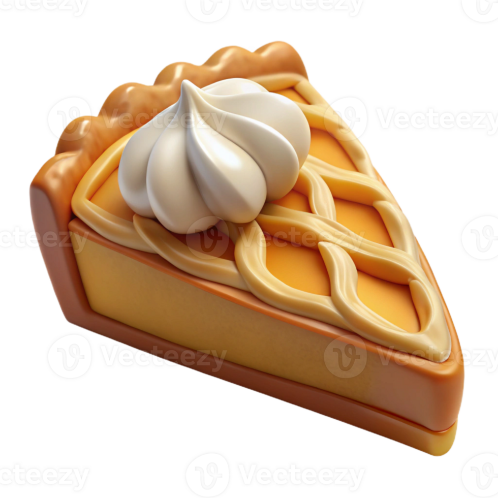 impressive contemporary Thanksgiving Pie Slice with Whipped Cream Isolated professional png
