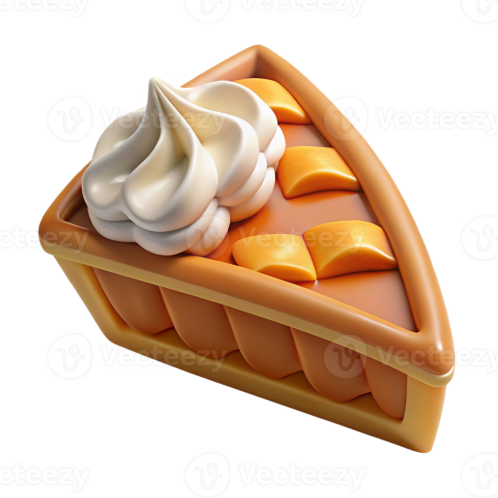 extraordinary creative Thanksgiving Pie Slice with Whipped Cream Isolated genuine png