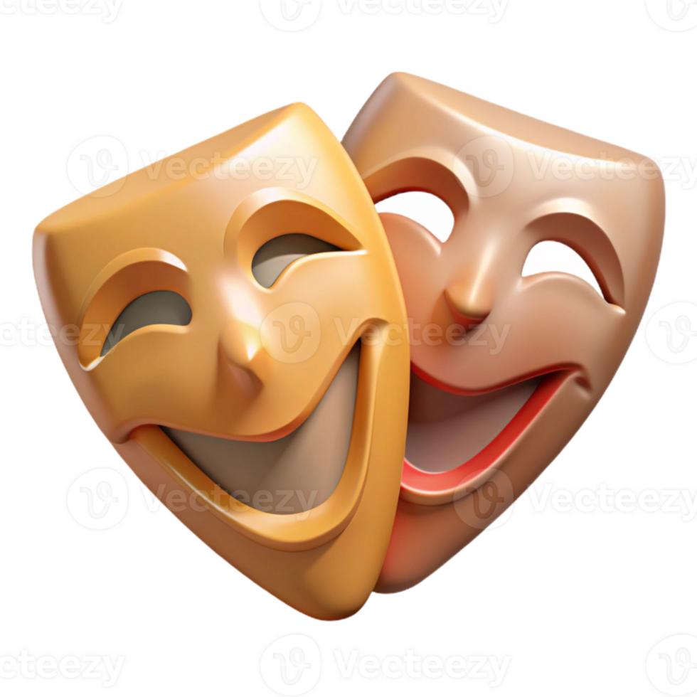 impressive modern Theater Masks Comedy and Tragedy Isolated Element premium png