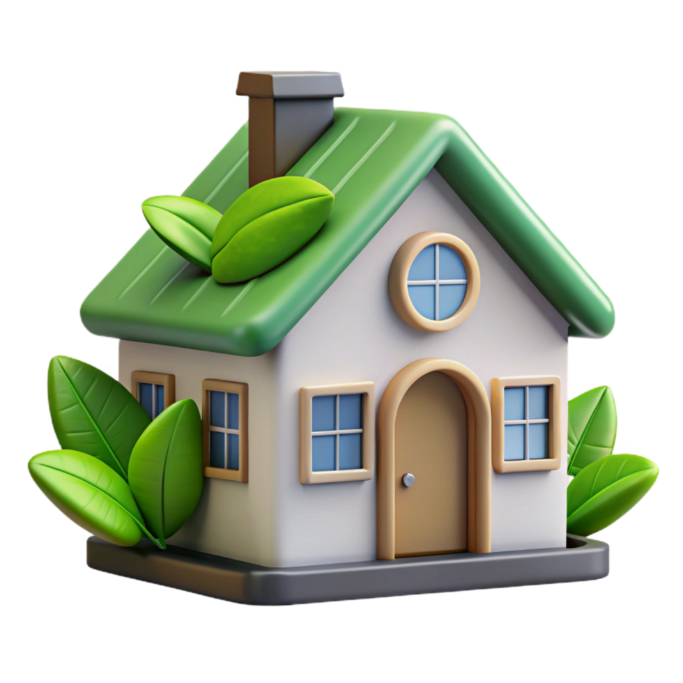 dramatic minimalist Eco Friendly Home Front View Isolated Element original png