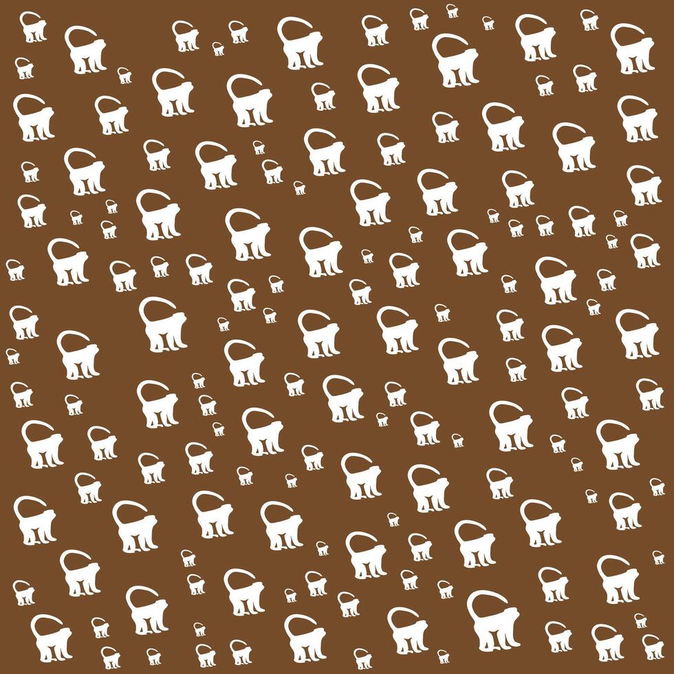 Seamless Pattern of Monkeys on a Brown Background for Creative Designs vector