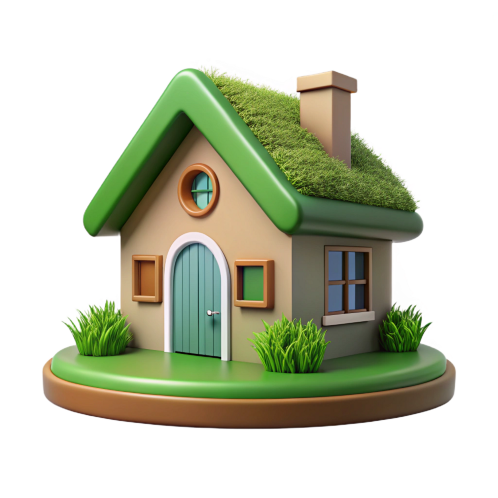 vibrant vintage Eco Friendly Home Front View Isolated Element authentic png