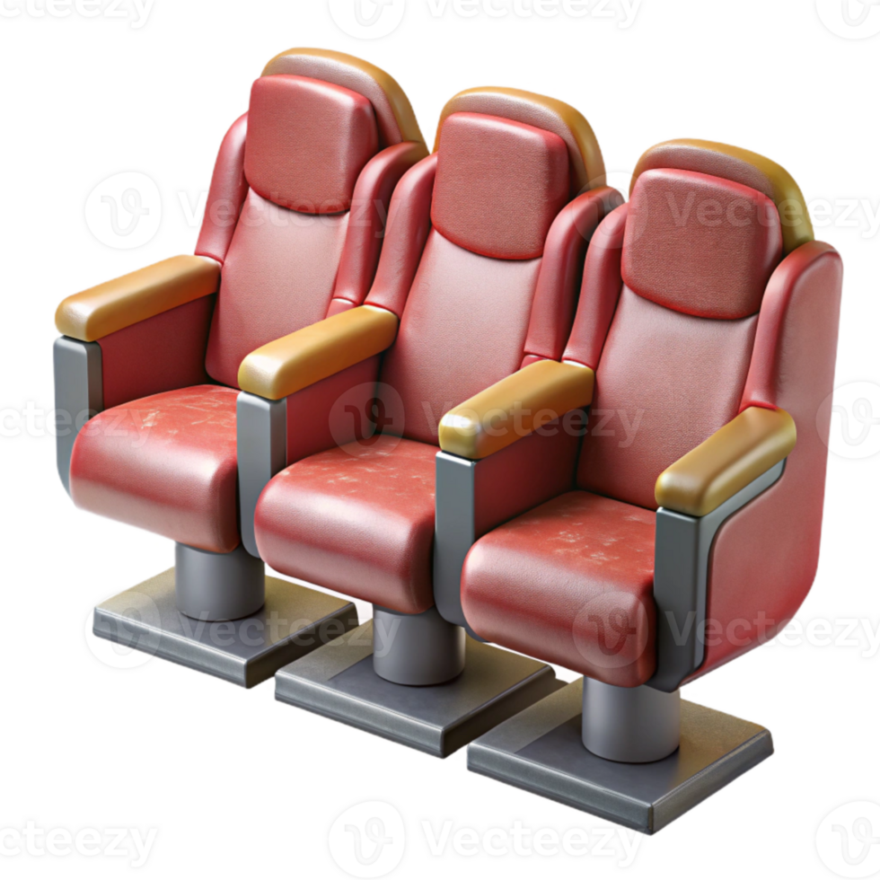 elegant minimalist Theater Seats Empty Isolated Element premium png